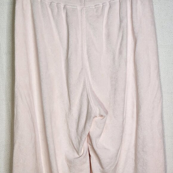 Spa Chico's Pink Terry Cloth Cotton Poly Tie Lace Hem Lounge Pants Chico 2 US 12 - Picture 12 of 16